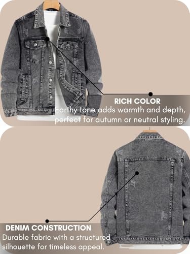 GRECIILOOKS Men’S Denim Jacket | Classic Regular Fit Jeans Jacket For Men | Stylish Branded Jackets For Men – Timeless Casual Wear
