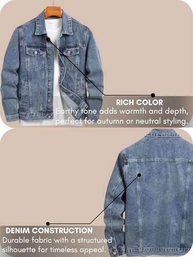 GRECIILOOKS Men’S Denim Jacket | Classic Regular Fit Jeans Jacket For Men | Stylish Branded Jackets For Men – Timeless Casual Wear