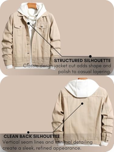 GRECIILOOKS Men’S Denim Jacket | Classic Regular Fit Jeans Jacket For Men | Stylish Branded Jackets For Men – Timeless Casual Wear