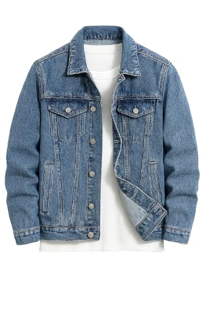 GRECIILOOKS Men’S Denim Jacket | Classic Regular Fit Jeans Jacket For Men | Stylish Branded Jackets For Men – Timeless Casual Wear
