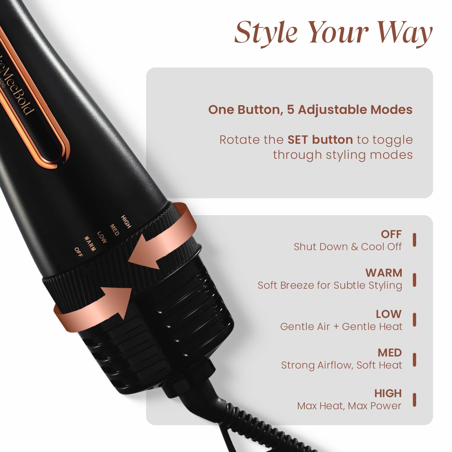 Urban yog MakeMeeBold 3-in-1 Hot Air Brush| 1.5-inch Barrel | Hair Dryer Hair Straightener Volumizer Blow Dryer Styling Tool,1200 Watt | Gifts for Woman, Multicolour