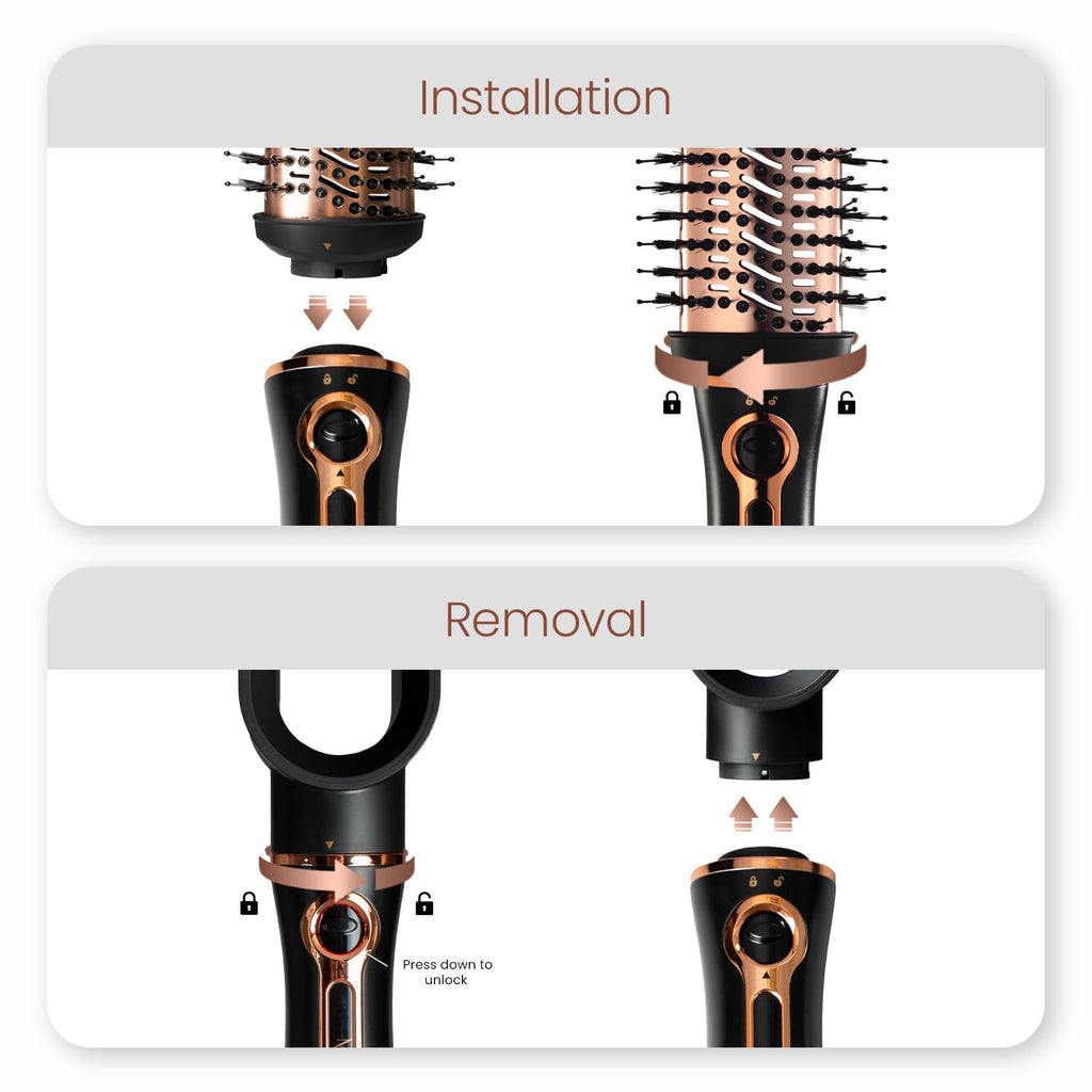 Urban yog MakeMeeBold 3-in-1 Hot Air Brush| 1.5-inch Barrel | Hair Dryer Hair Straightener Volumizer Blow Dryer Styling Tool,1200 Watt | Gifts for Woman, Multicolour