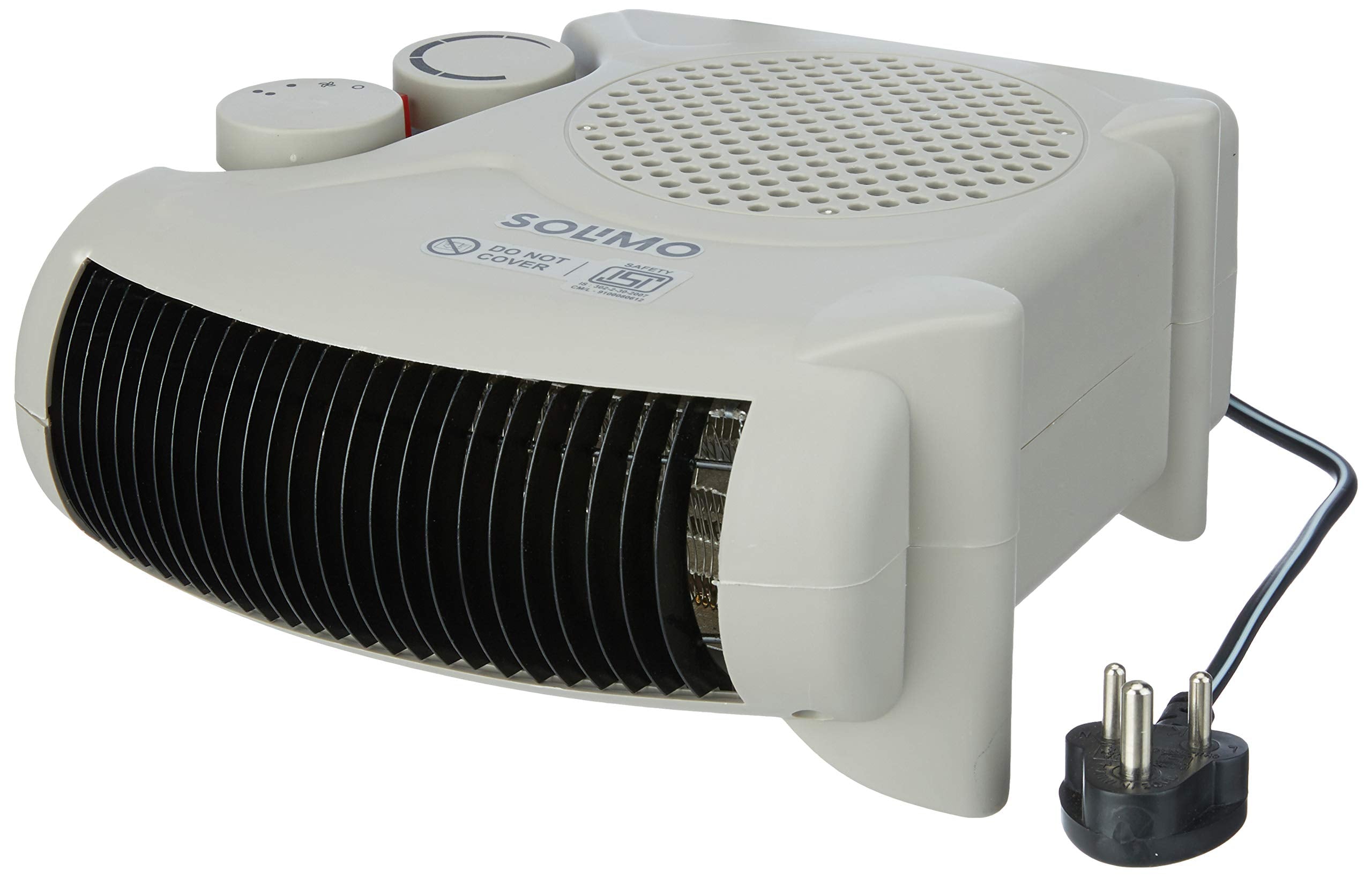 Amazon Brand - Solimo 2000/1000 Watts Room Heater with Adjustable Thermostat (ISI certified, White colour, Ideal for small to medium room/area)