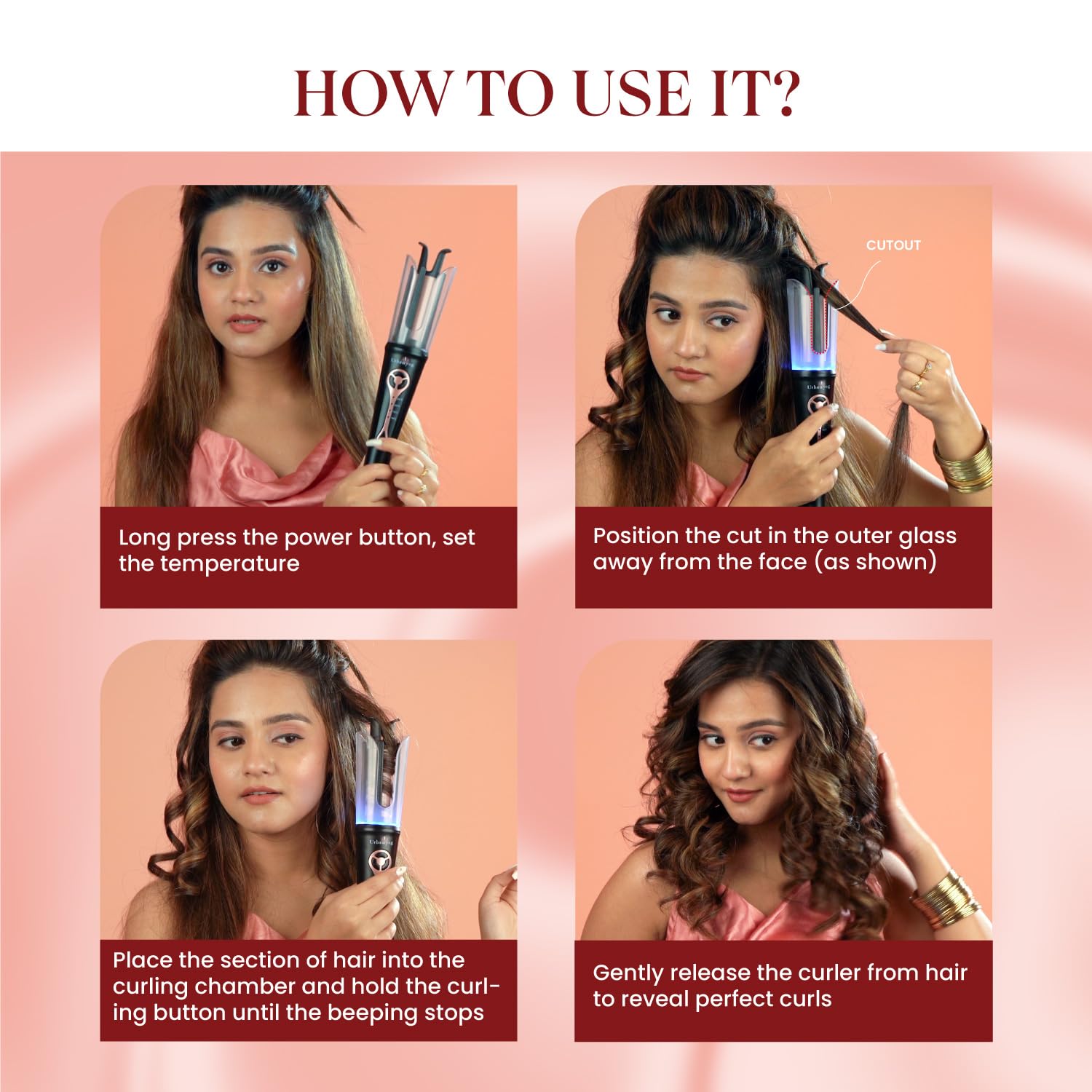 Urban yog MakeMeeBold 3-in-1 Hot Air Brush| 1.5-inch Barrel | Hair Dryer Hair Straightener Volumizer Blow Dryer Styling Tool,1200 Watt | Gifts for Woman, Multicolour