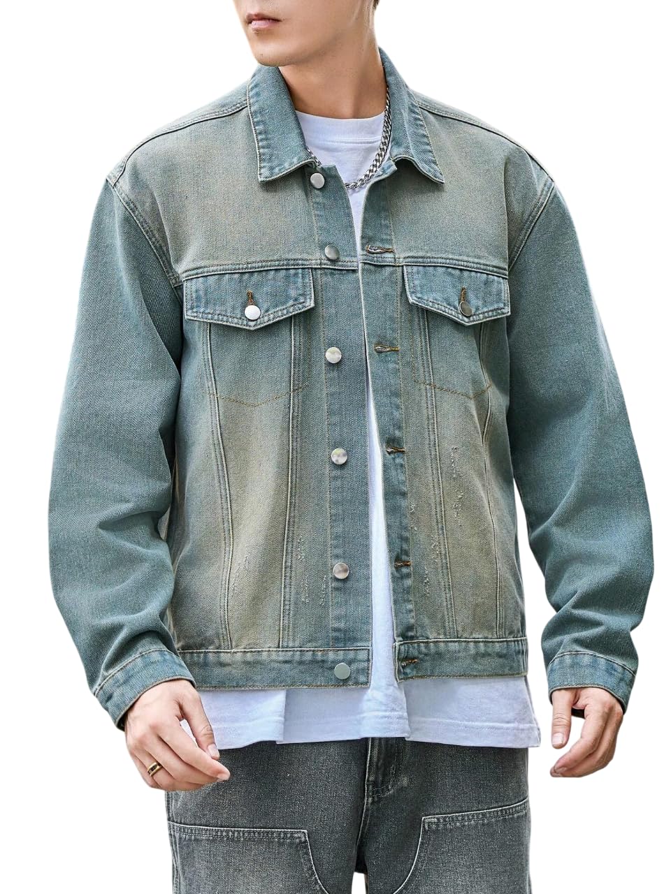 GRECIILOOKS Men’S Denim Jacket | Classic Regular Fit Jeans Jacket For Men | Stylish Branded Jackets For Men – Timeless Casual Wear
