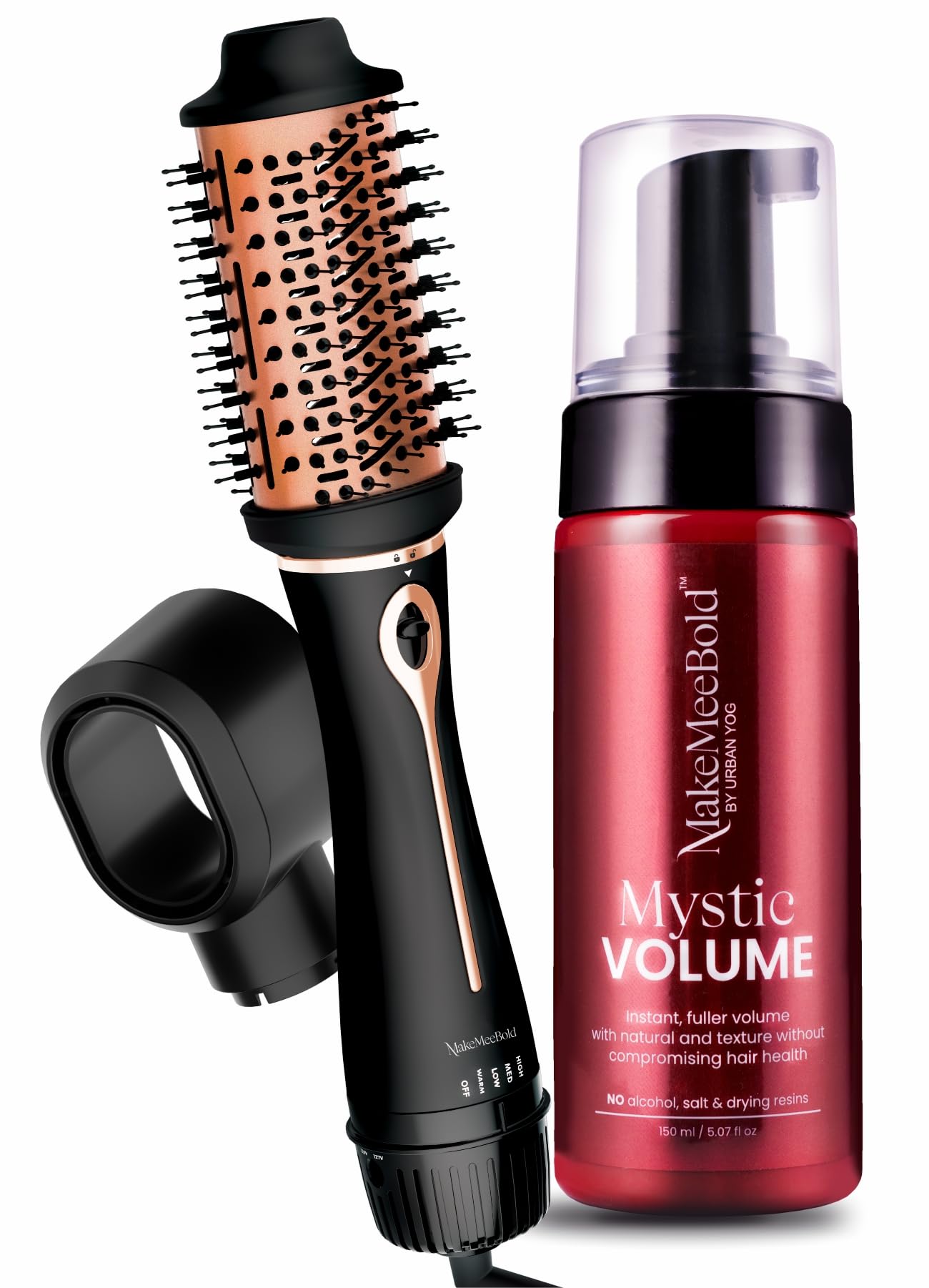 Urban yog MakeMeeBold 3-in-1 Hot Air Brush| 1.5-inch Barrel | Hair Dryer Hair Straightener Volumizer Blow Dryer Styling Tool,1200 Watt | Gifts for Woman, Multicolour