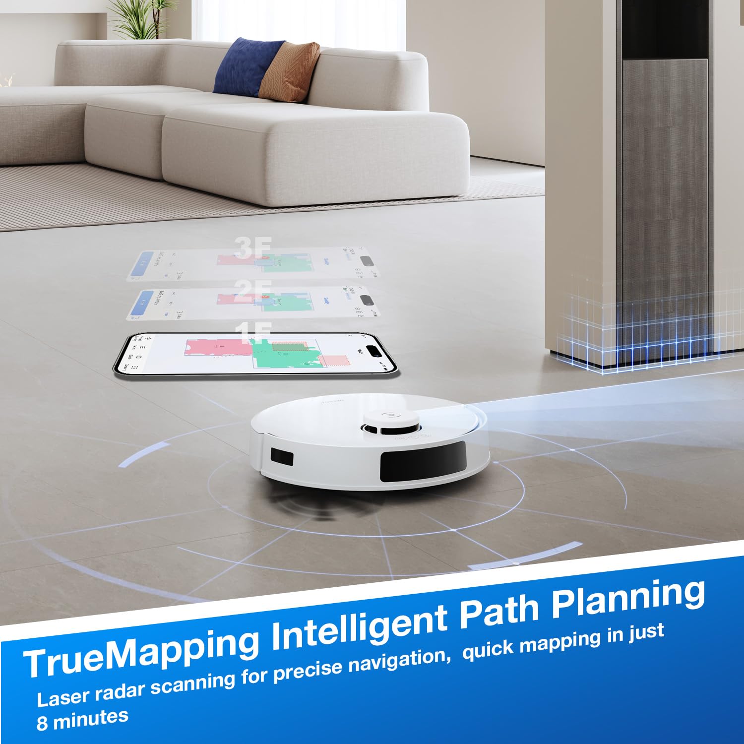 ECOVACS DEEBOT N30 Plus White 2 in 1 Robot Vacuum & Mop, 2025 New Launch, Multi-Cyclone Auto-Empty Station, 10000 Pa Suction, 5200mAh Battery, Covers 3500+sq ft, Zero Tangle 2.0, Advanced TrueMapping