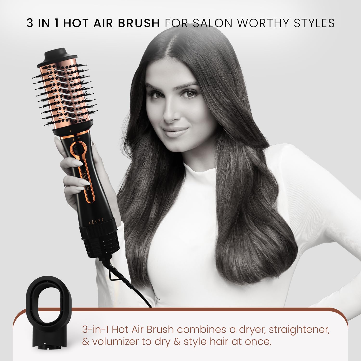 Urban yog MakeMeeBold 3-in-1 Hot Air Brush| 1.5-inch Barrel | Hair Dryer Hair Straightener Volumizer Blow Dryer Styling Tool,1200 Watt | Gifts for Woman, Multicolour