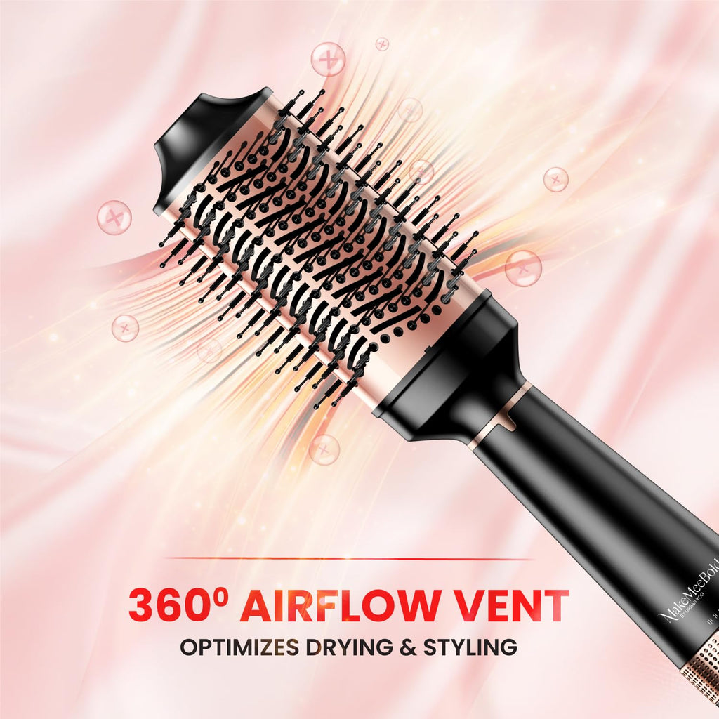 Urban yog MakeMeeBold 3-in-1 Hot Air Brush| 1.5-inch Barrel | Hair Dryer Hair Straightener Volumizer Blow Dryer Styling Tool,1200 Watt | Gifts for Woman, Multicolour