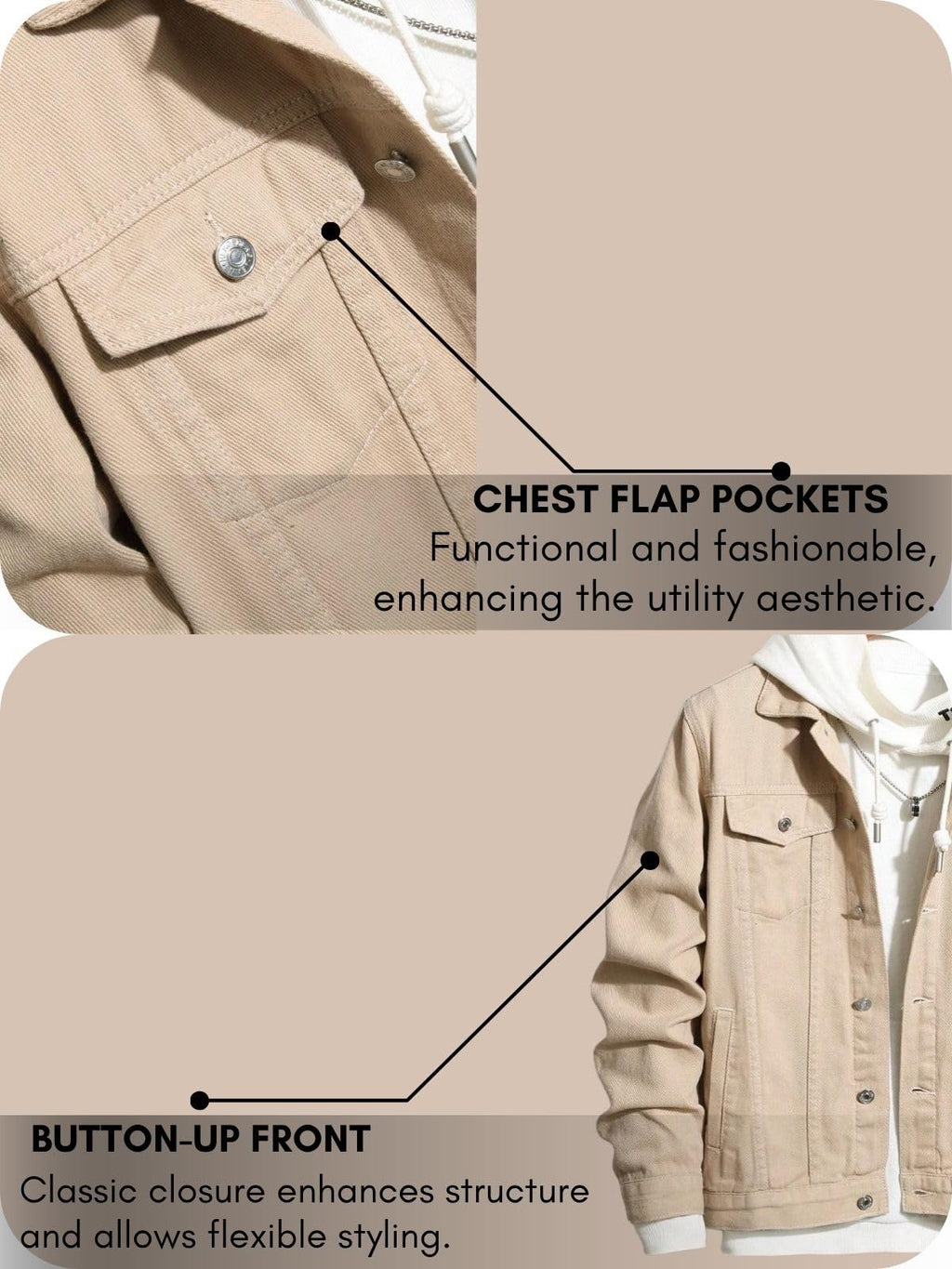 GRECIILOOKS Men’S Denim Jacket | Classic Regular Fit Jeans Jacket For Men | Stylish Branded Jackets For Men – Timeless Casual Wear