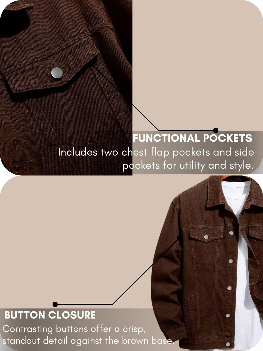 GRECIILOOKS Men’S Denim Jacket | Classic Regular Fit Jeans Jacket For Men | Stylish Branded Jackets For Men – Timeless Casual Wear