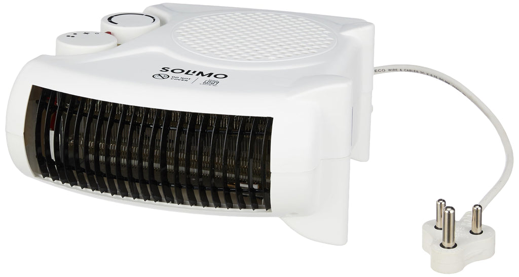 Amazon Brand - Solimo 2000/1000 Watts Room Heater with Adjustable Thermostat (ISI certified, White colour, Ideal for small to medium room/area)