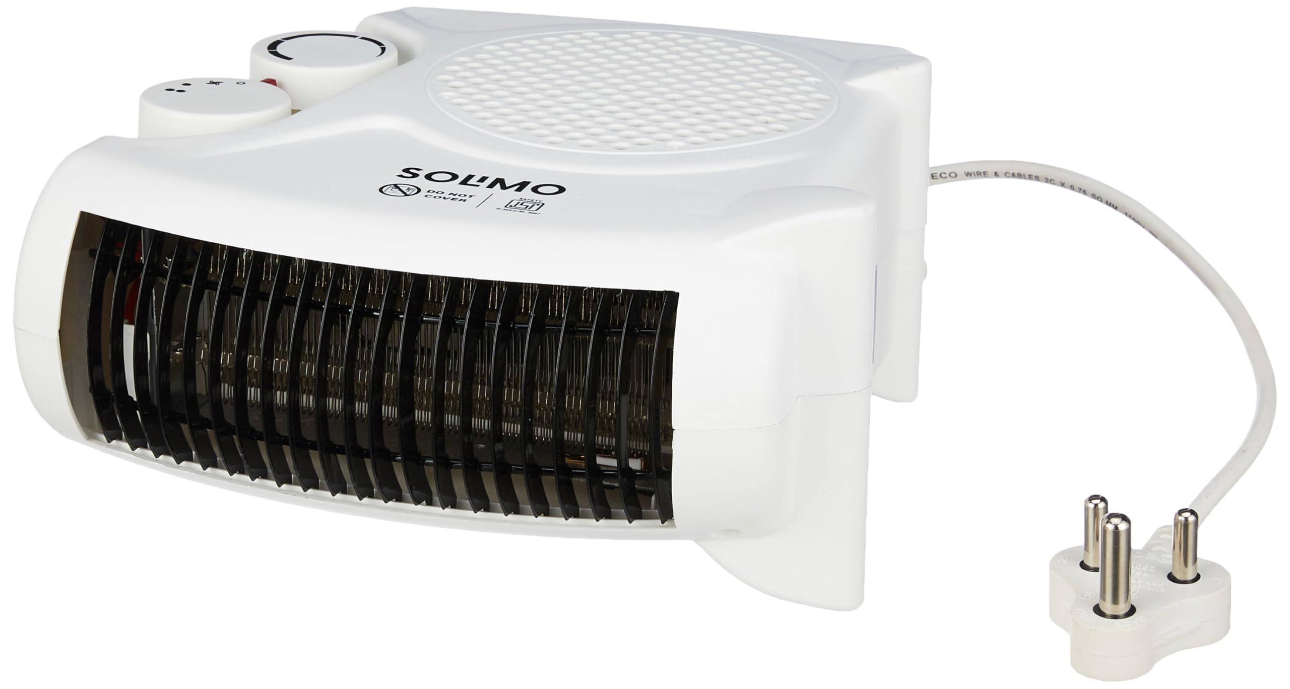 Amazon Brand - Solimo 2000/1000 Watts Room Heater with Adjustable Thermostat (ISI certified, White colour, Ideal for small to medium room/area)