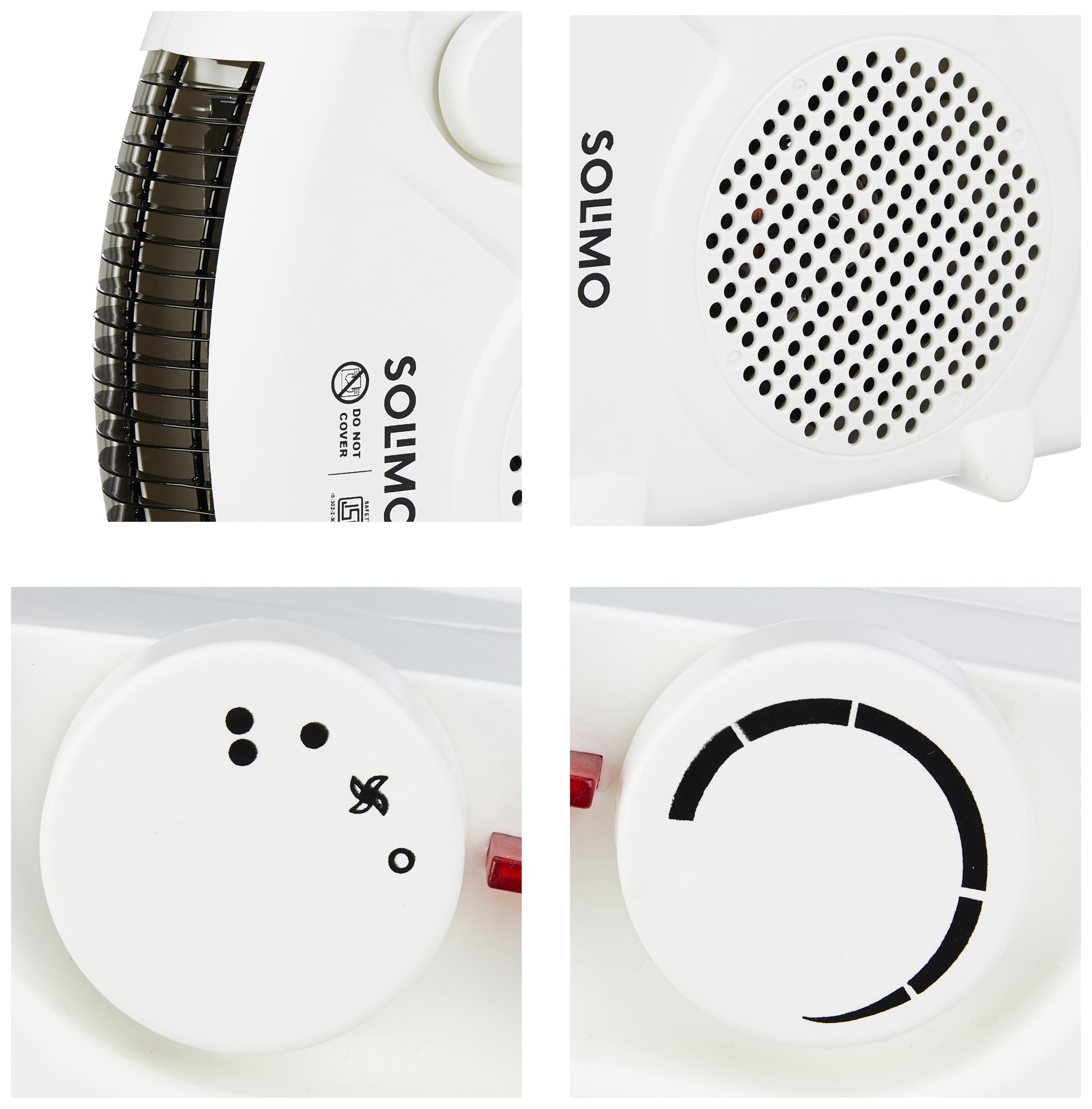 Amazon Brand - Solimo 2000/1000 Watts Room Heater with Adjustable Thermostat (ISI certified, White colour, Ideal for small to medium room/area)