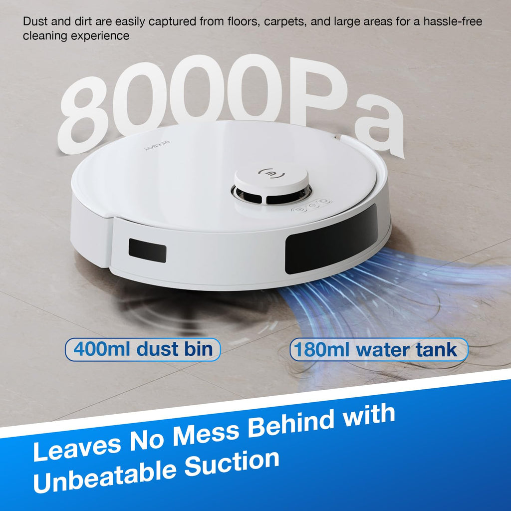 ECOVACS DEEBOT N30 Plus White 2 in 1 Robot Vacuum & Mop, 2025 New Launch, Multi-Cyclone Auto-Empty Station, 10000 Pa Suction, 5200mAh Battery, Covers 3500+sq ft, Zero Tangle 2.0, Advanced TrueMapping