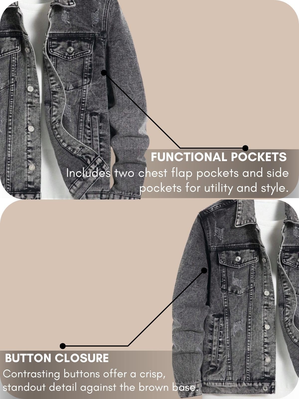 GRECIILOOKS Men’S Denim Jacket | Classic Regular Fit Jeans Jacket For Men | Stylish Branded Jackets For Men – Timeless Casual Wear