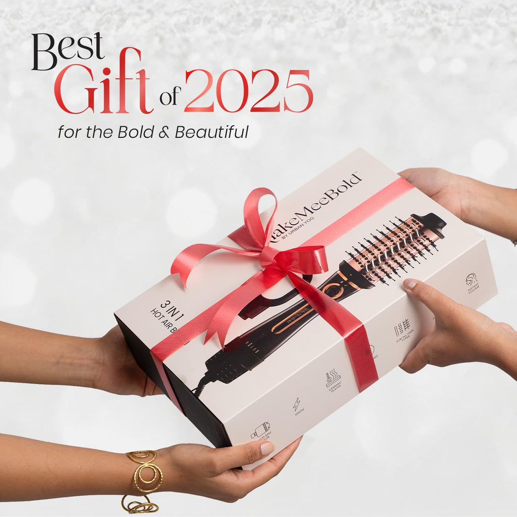 Urban yog MakeMeeBold 3-in-1 Hot Air Brush| 1.5-inch Barrel | Hair Dryer Hair Straightener Volumizer Blow Dryer Styling Tool,1200 Watt | Gifts for Woman, Multicolour