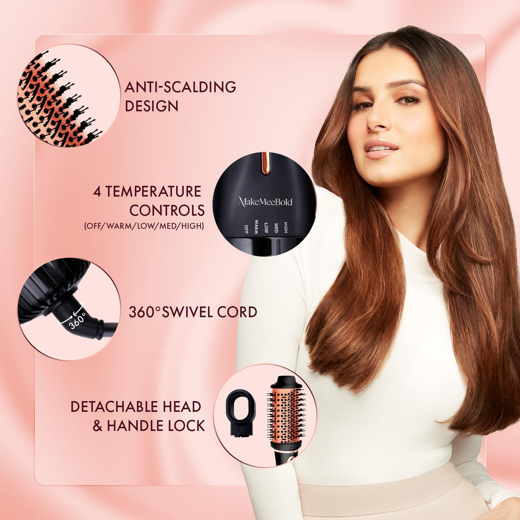 Urban yog MakeMeeBold 3-in-1 Hot Air Brush| 1.5-inch Barrel | Hair Dryer Hair Straightener Volumizer Blow Dryer Styling Tool,1200 Watt | Gifts for Woman, Multicolour