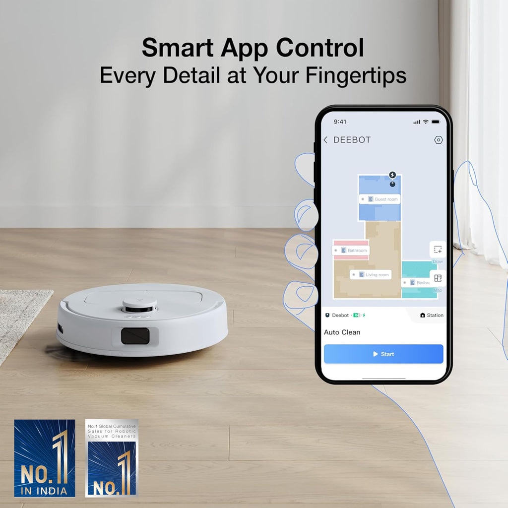 ECOVACS DEEBOT N30 Plus White 2 in 1 Robot Vacuum & Mop, 2025 New Launch, Multi-Cyclone Auto-Empty Station, 10000 Pa Suction, 5200mAh Battery, Covers 3500+sq ft, Zero Tangle 2.0, Advanced TrueMapping