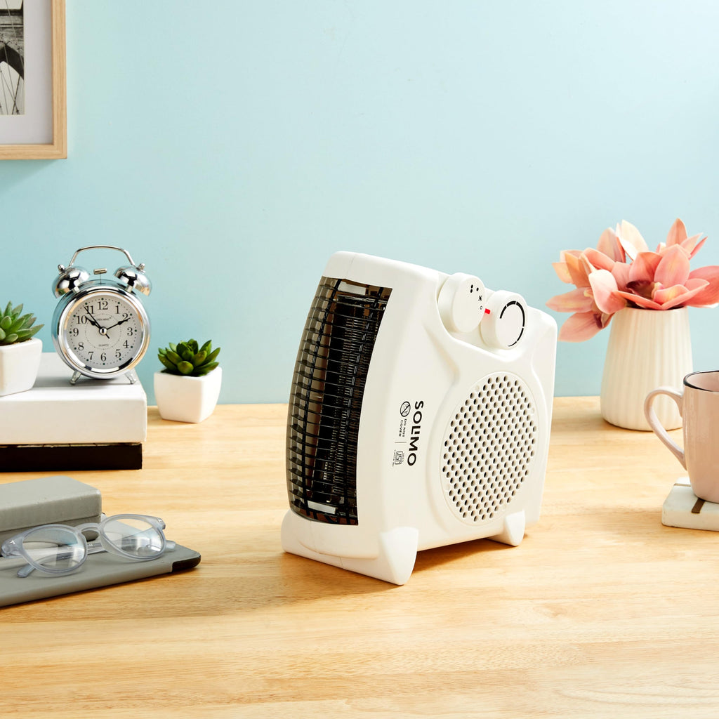 Amazon Brand - Solimo 2000/1000 Watts Room Heater with Adjustable Thermostat (ISI certified, White colour, Ideal for small to medium room/area)